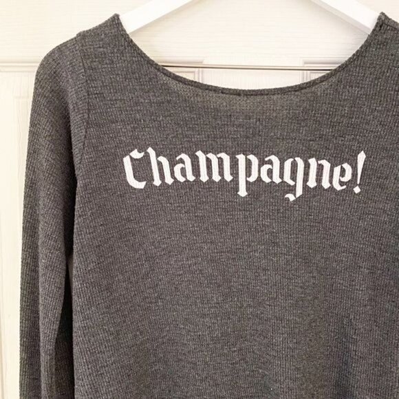 WILDFOX winter diet long sleeve cassidy thermal t-shirt top gray grey size XS - Picture 4 of 9